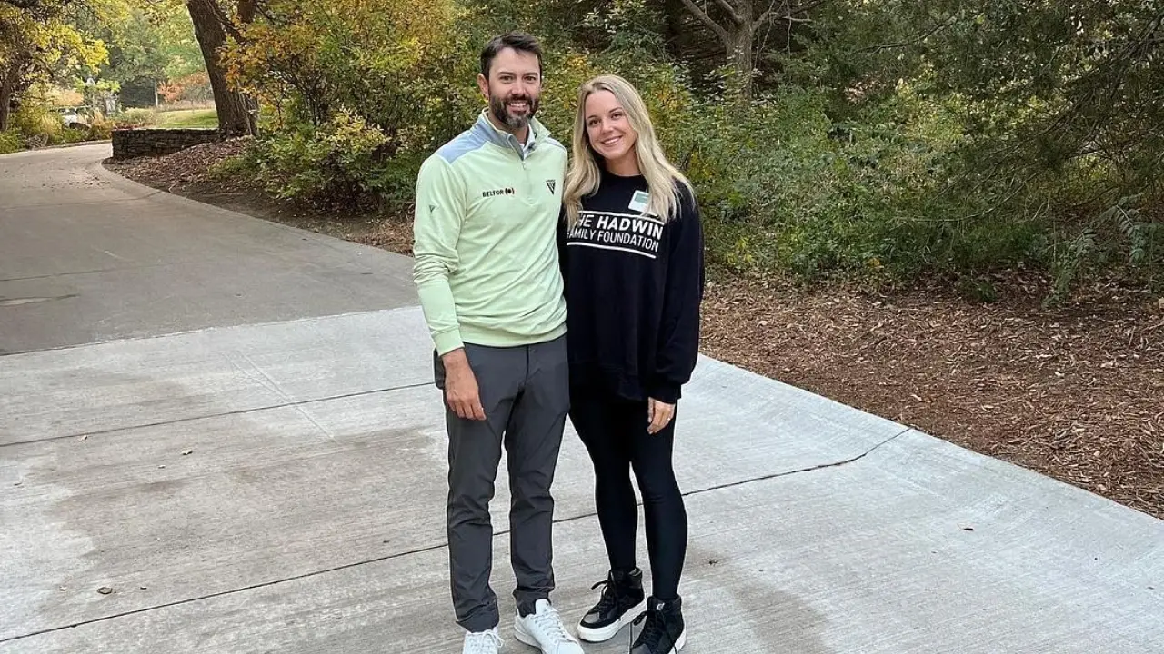 Adam Hadwin with his wife Jessica Kippenberger