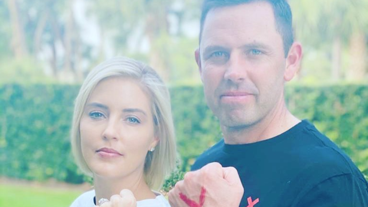 Charl Schwartzel with his wife Rosalind Jacobs