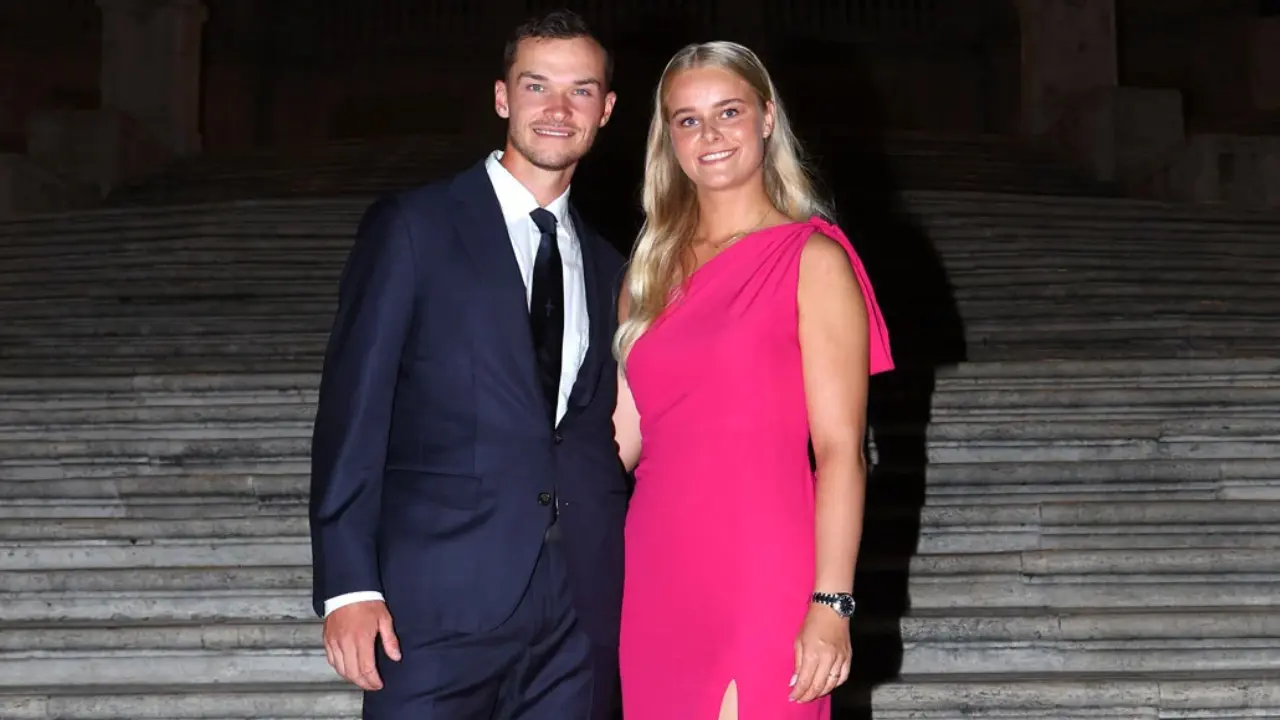 Nicolai Hojgaard with his girlfriend Amanda Falkenberg