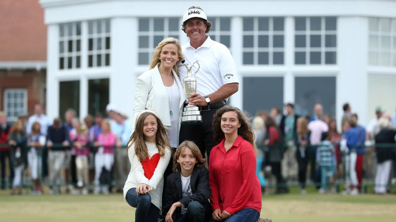 Phil Mickelson with his family