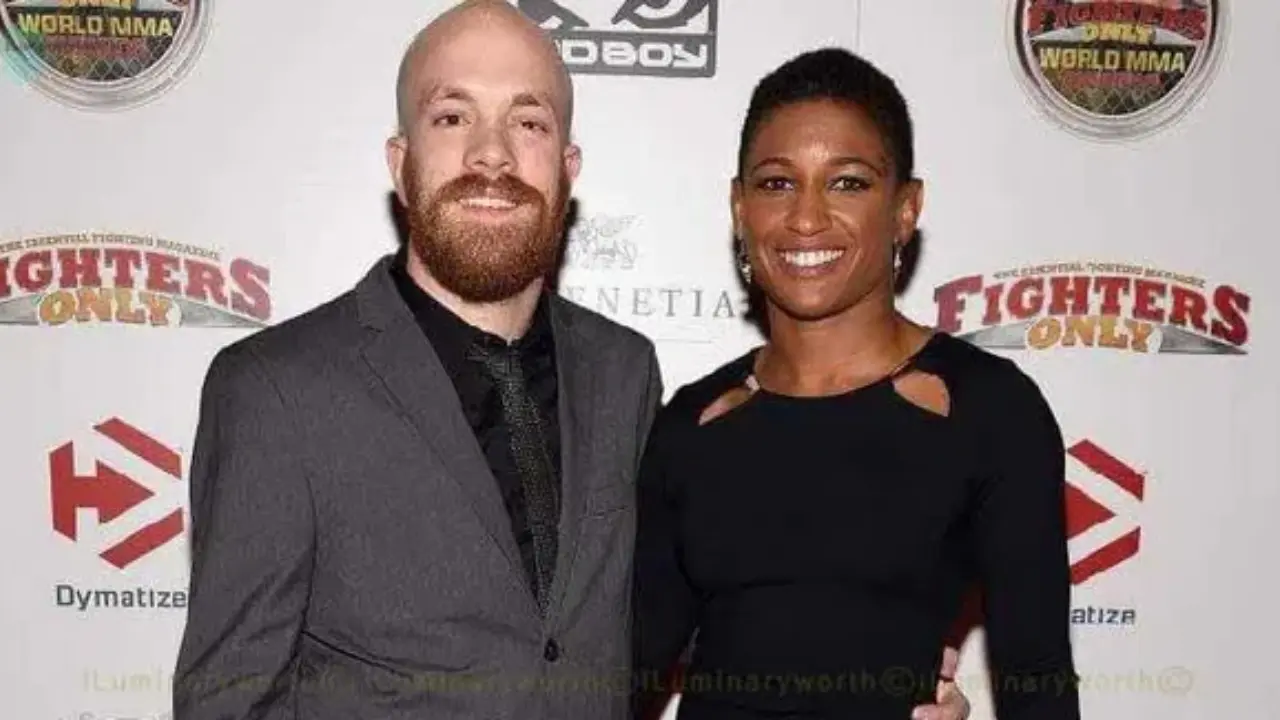 Angela Hill with her husband Adam Blair Pryde