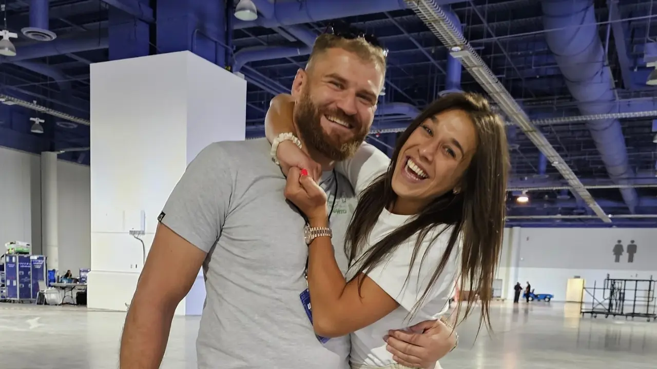 Jan Blachowicz with his fiance Dorota Jurkowska