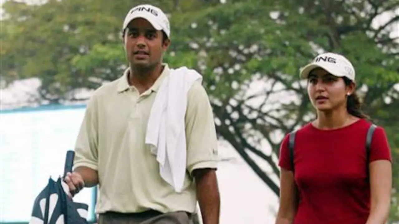 Arjun Atwal with his wife Ritika