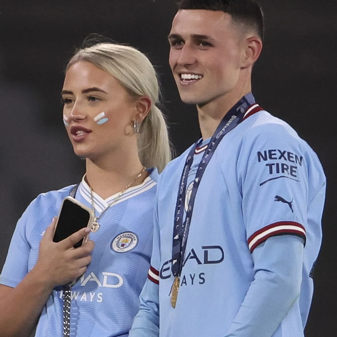 Phil Foden with Rebecca Cooke