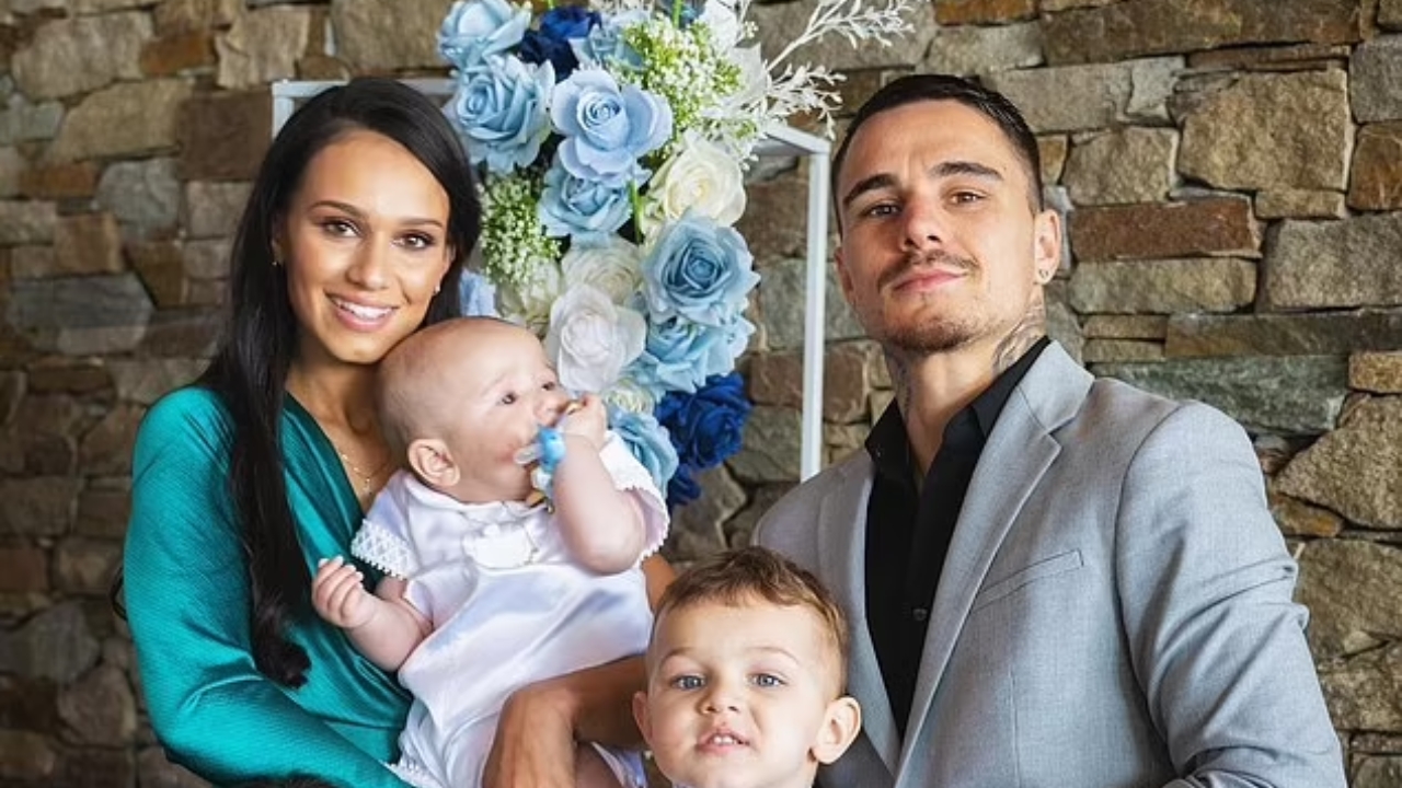 George Kambosos with his wife Bec Pereira