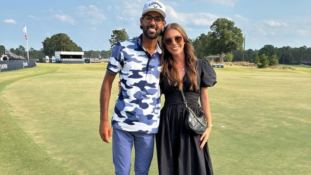 Akshay Bhatia with his girlfriend Presleigh Schult