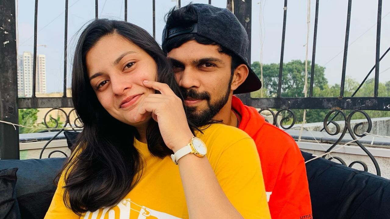 Ruturaj Gaikwad with his wife Utkarsha Pawar
