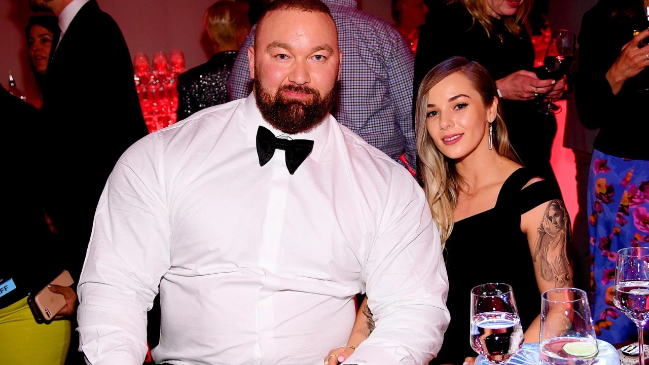 Thor Bjornsson with his wife Kelsey Henson