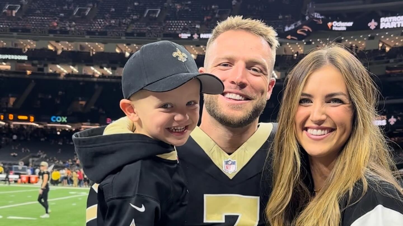 Taysom Hill with his wife Emily Nixon