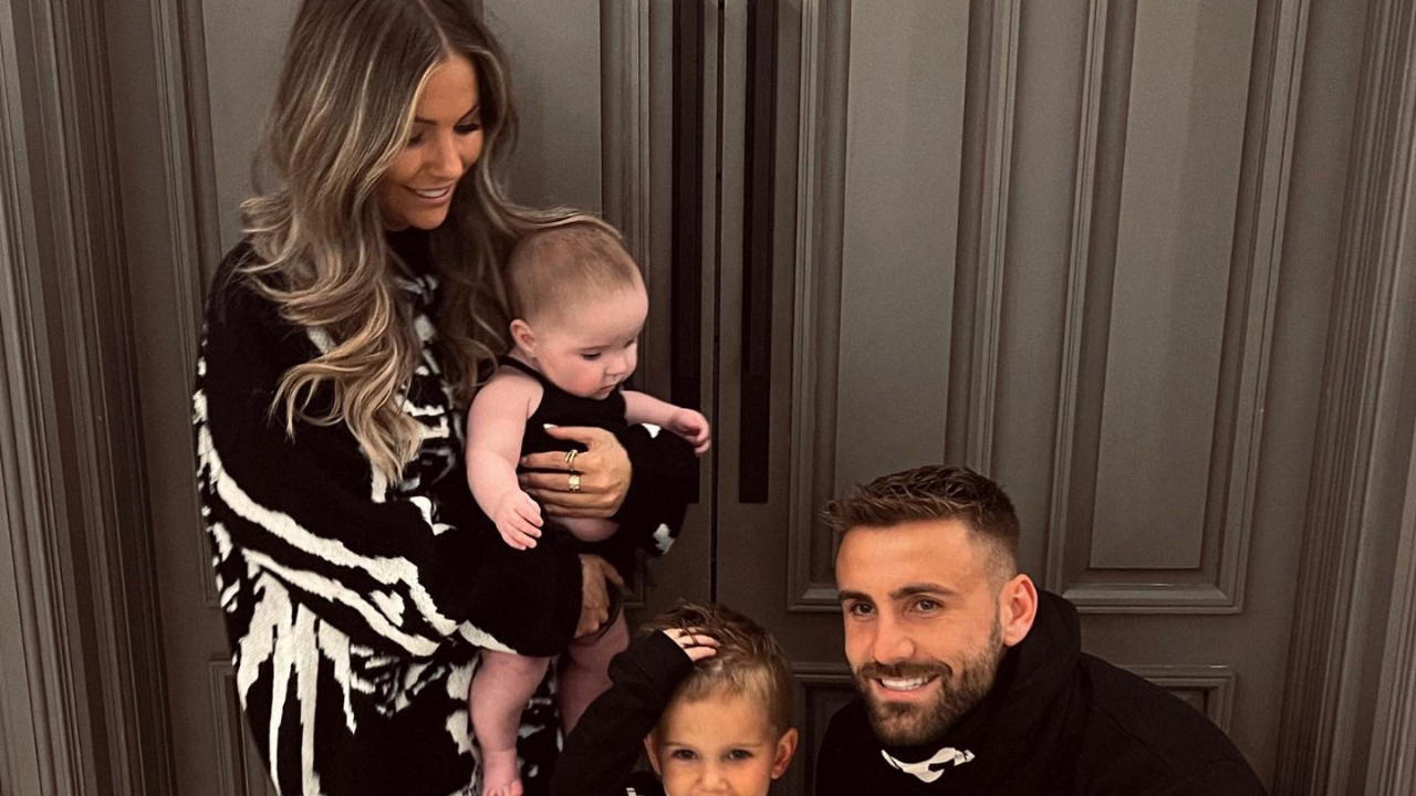 Luke Shaw with his girlfriend Anouska Santos