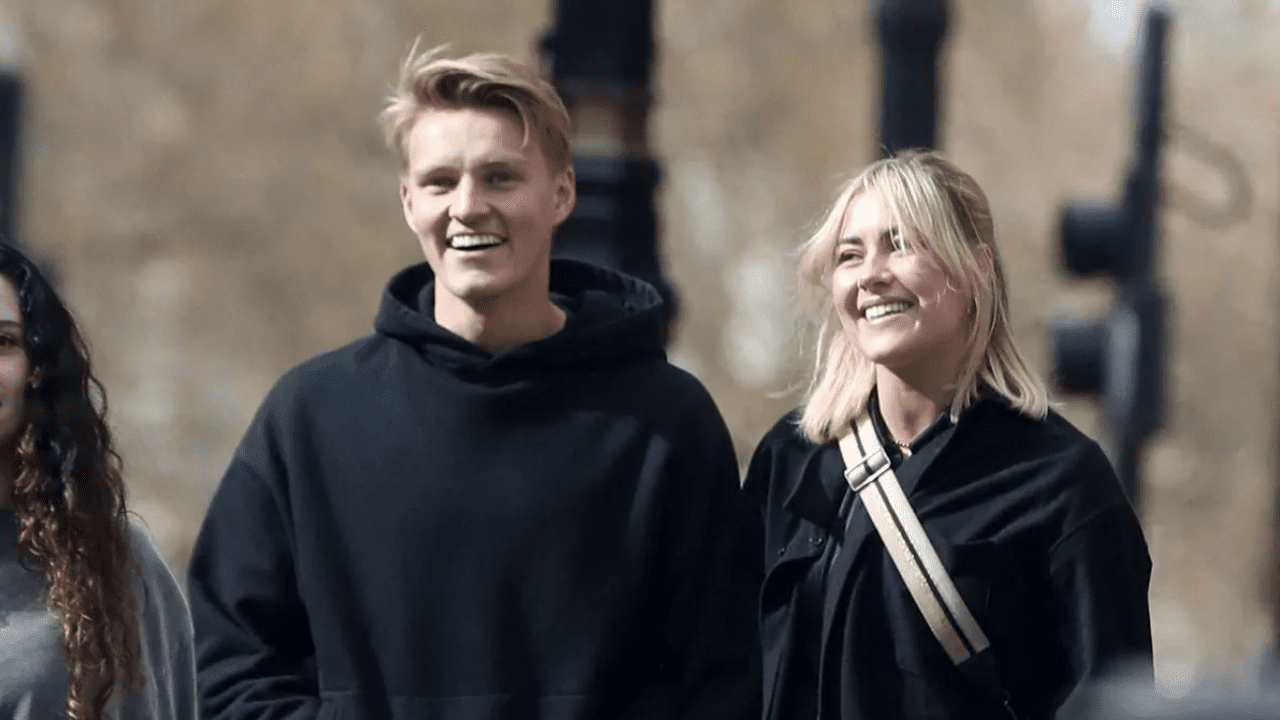 Martin Odegaard with his girlfriend Helene Spilling