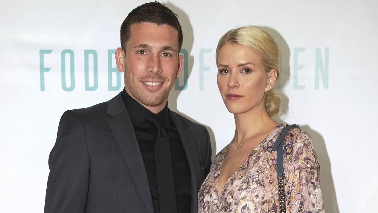 Pierre-Emile Hojbjerg with his wife Josephine