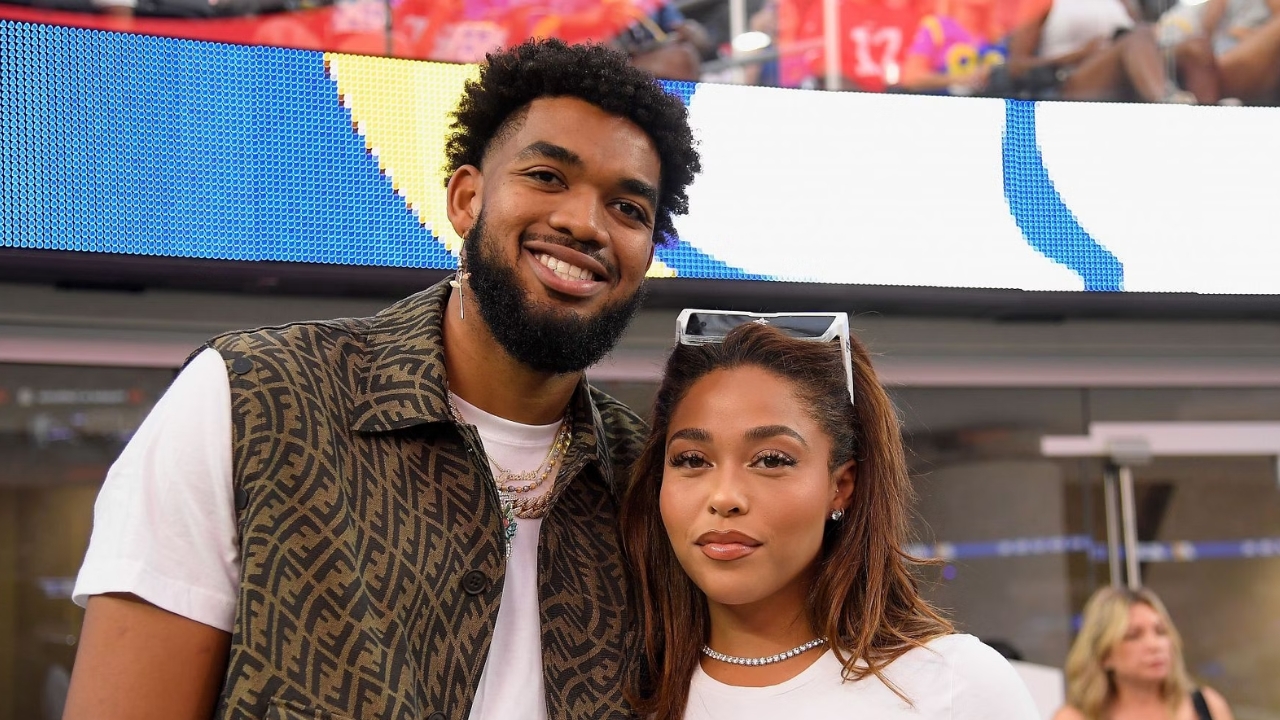 Karl-Anthony Towns with his girlfriend Jordyn Woods