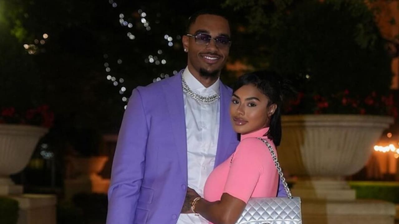 P J Washington with his wife Alisah Chanel
