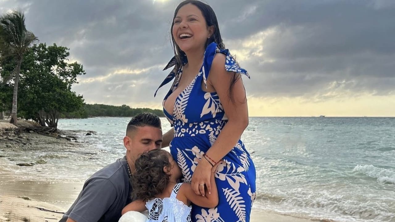 Rafael Santos Borre with his wife Ana Caicedo