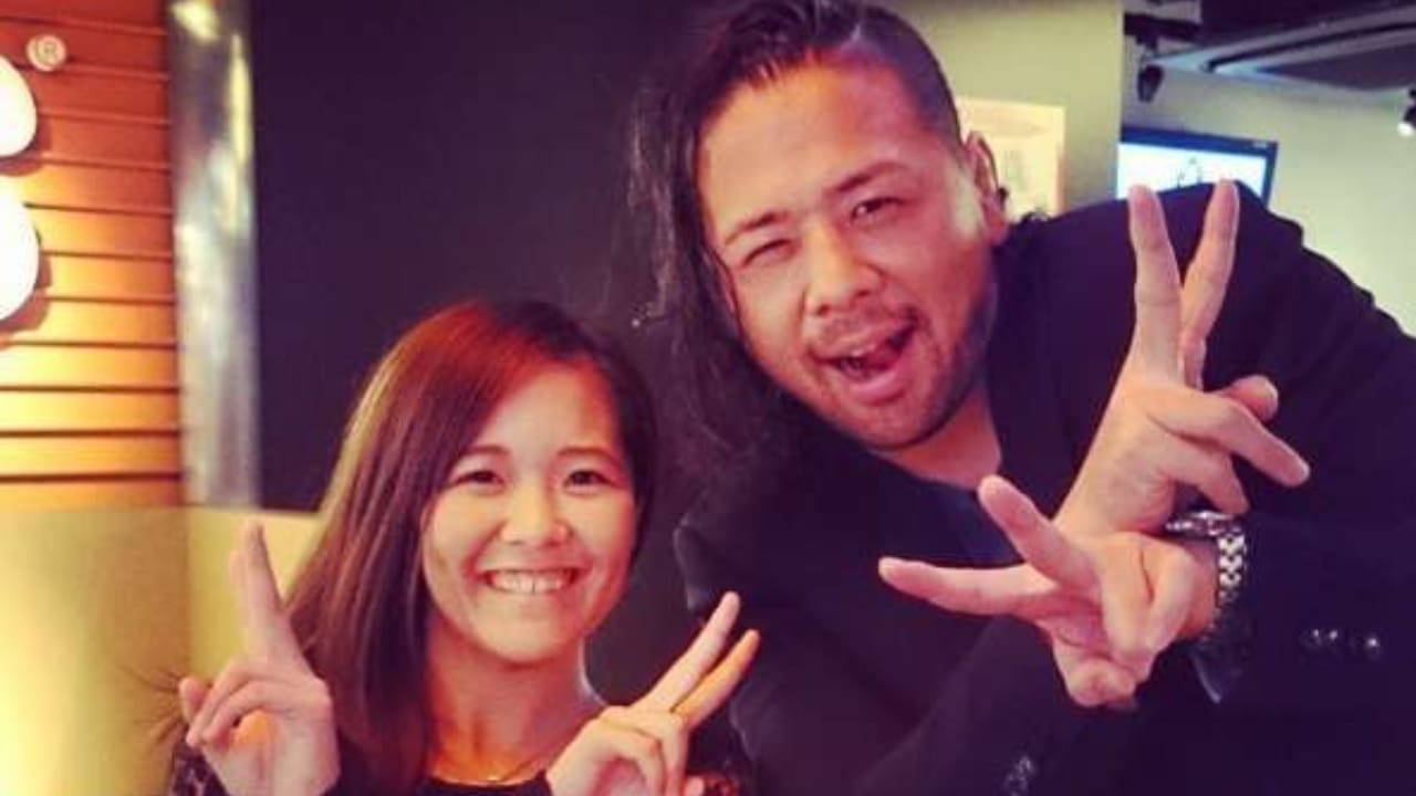 Shinsuke Nakamura with his wife Harumi Maekawa