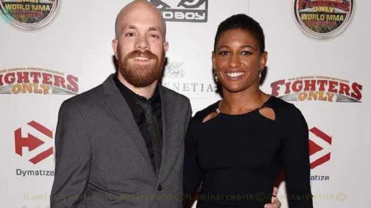 Angela Hill with her husband Adam Blair Pryde