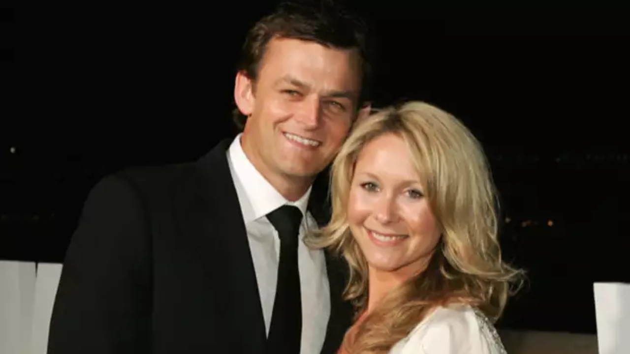 Adam Gilchrist with his wife Melinda Gilchrist