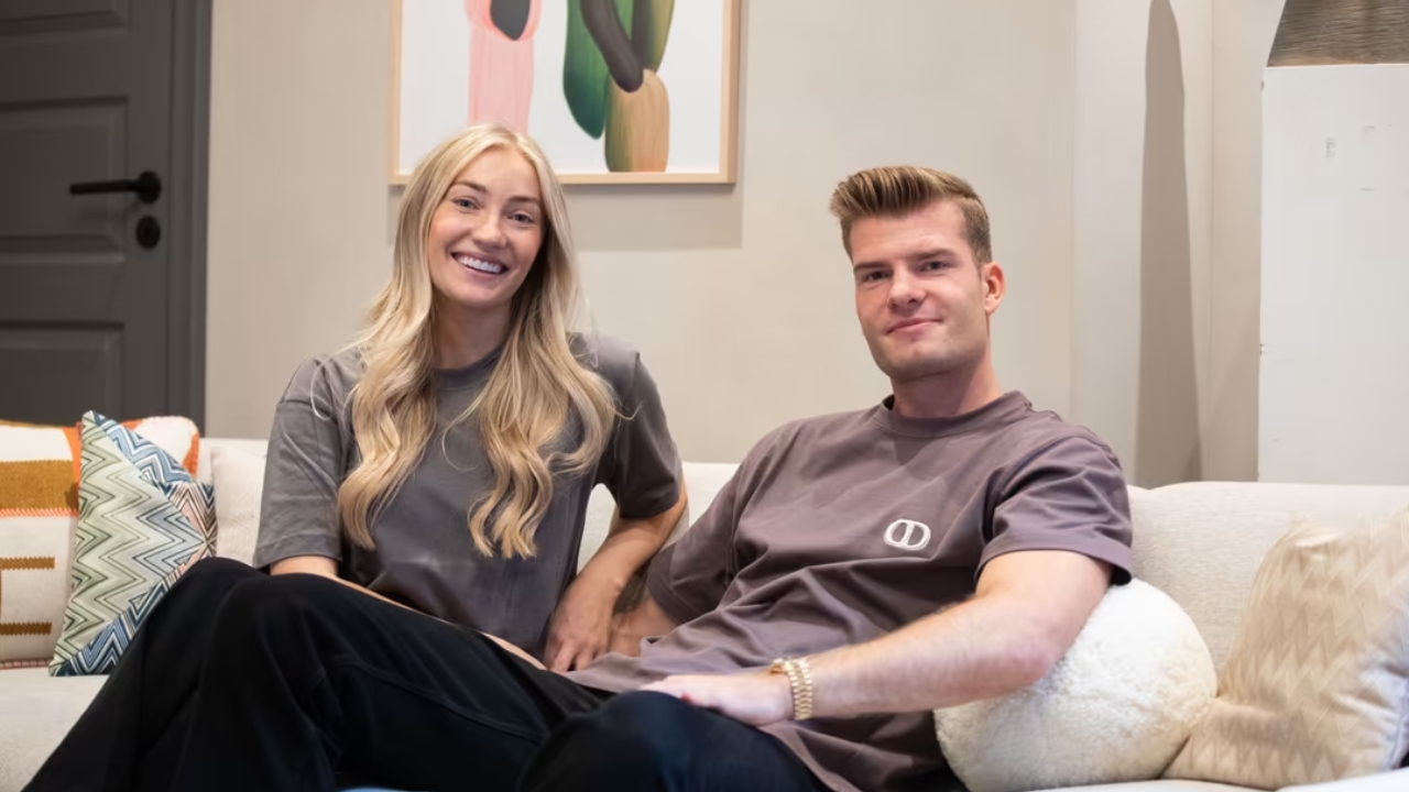 Alexander Sorloth with his girlfriend Lena Selnes