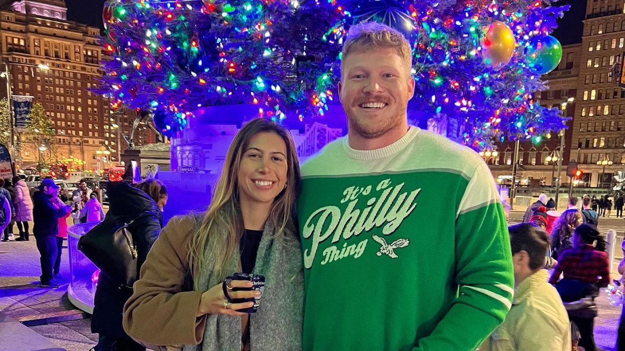 Cam Jurgens with his wife