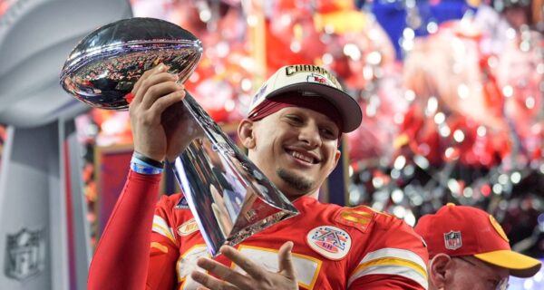 Kansas City Chiefs with Super Bowl Trophy