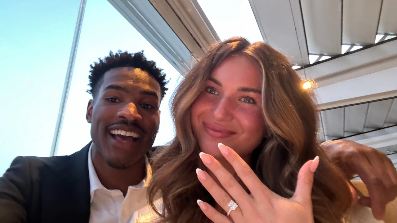 Ochai Agbaji his wife Avery Brandmeyer