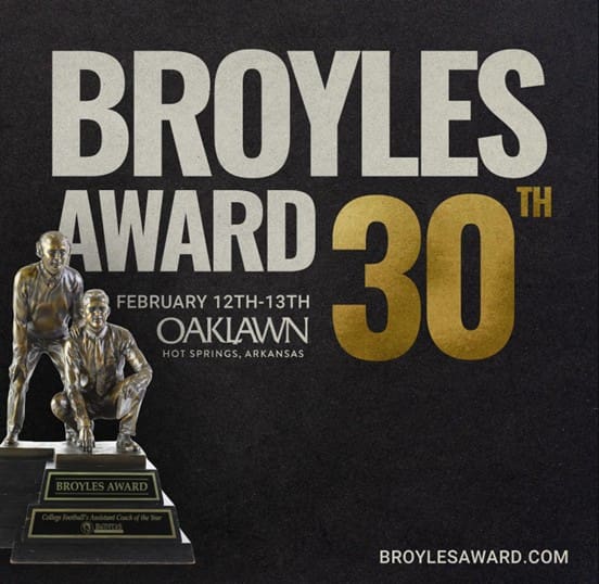 The Broyles Award Returns to Hot Springs for 30th Anniversary Celebration The Broyles Award Returns to Hot Springs for 30th Anniversary Celebration