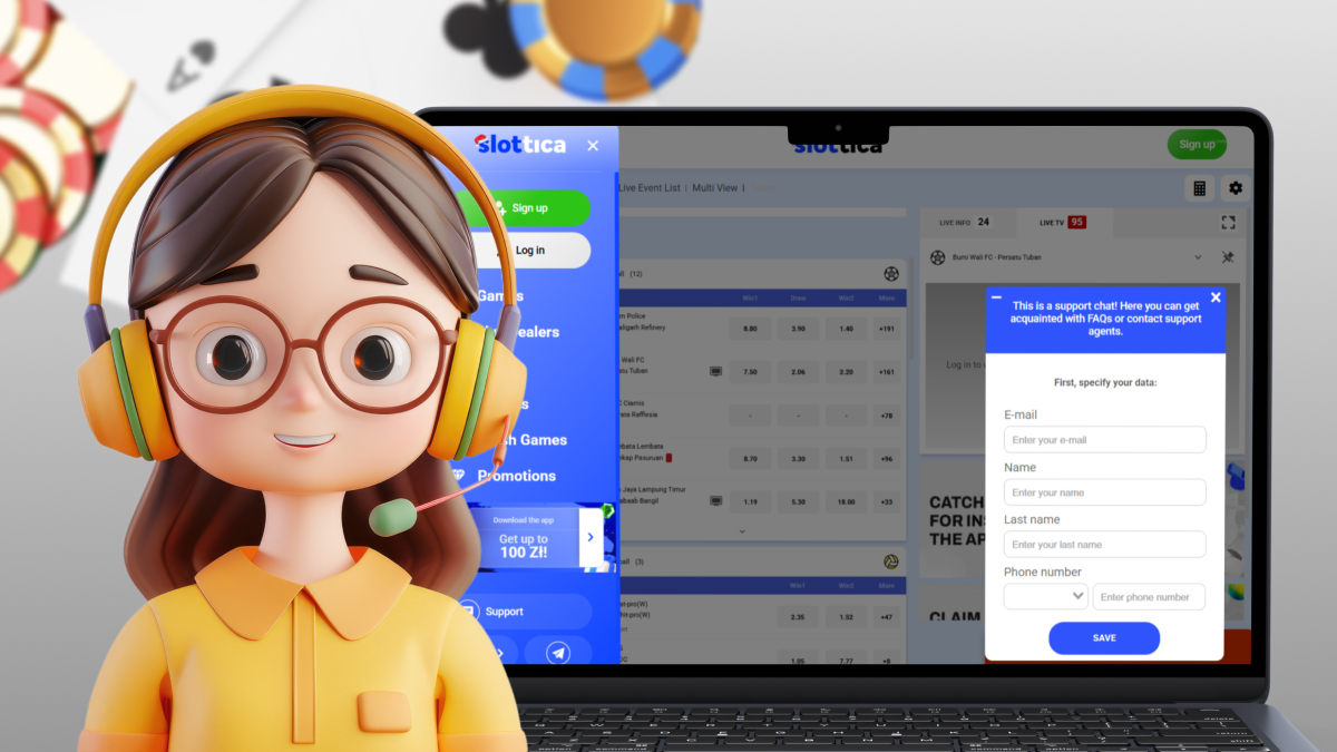 slottica casino support