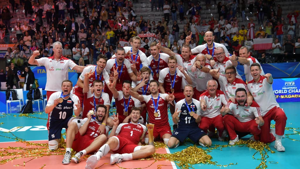 FIVB Volleyball World Cup Winners Celebration of volleyball championship victory