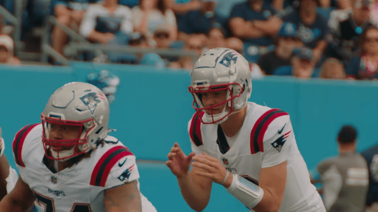 Drake Maye Patriots Week 6 New England Patriots quarterback Drake Maye during a game