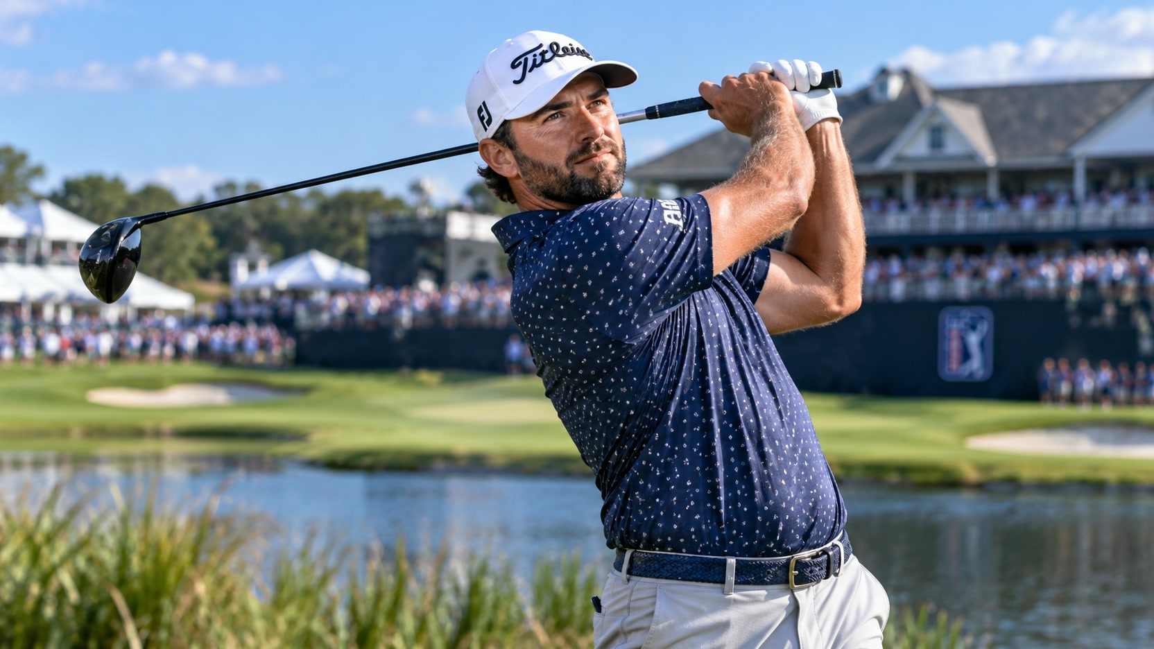 SAS Championship Golf Professional golfer follows through on a drive during a tournament round